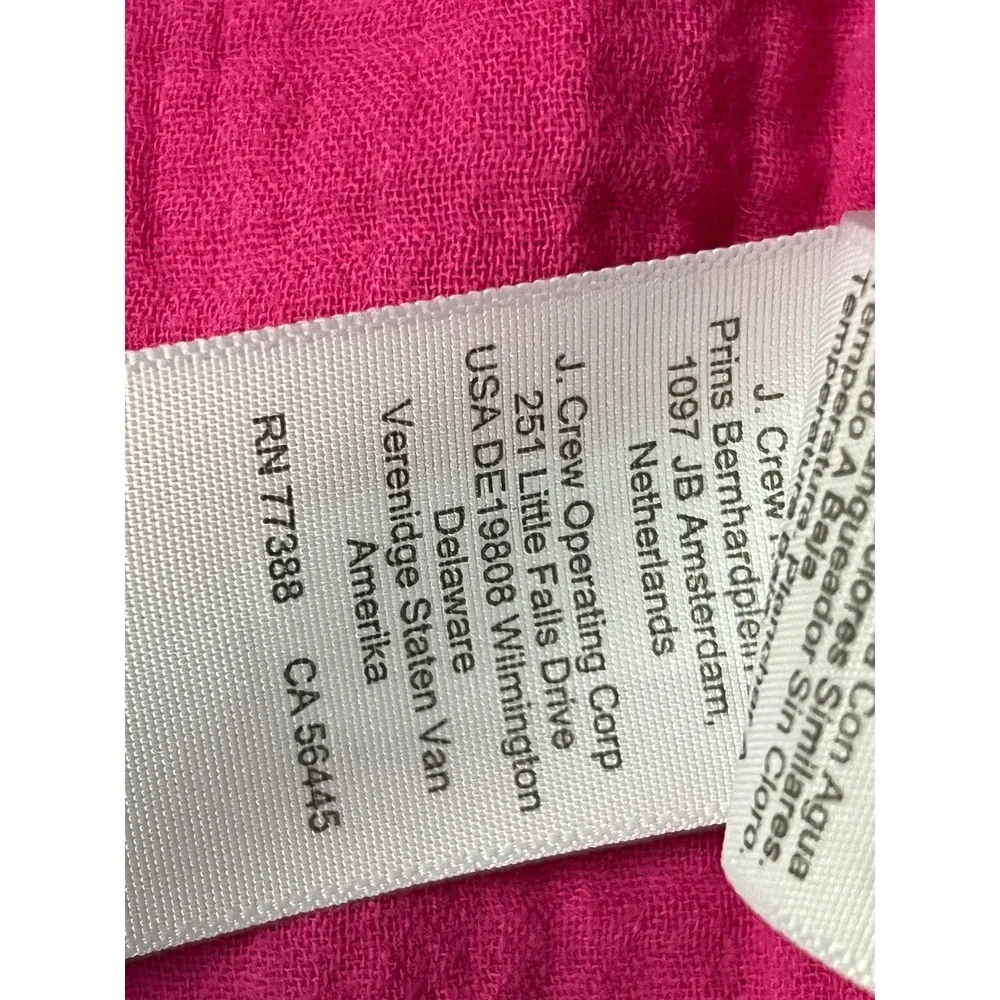 J.Crew Re-Imagined Hot Pink Cotton Double Gauze Button Down Shirt XS Y2K Preppy